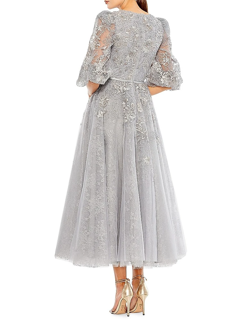 Embellished Tulle Cocktail Dress