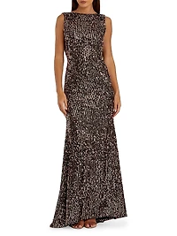 Ieena 1 Sequined Cowlback Gown