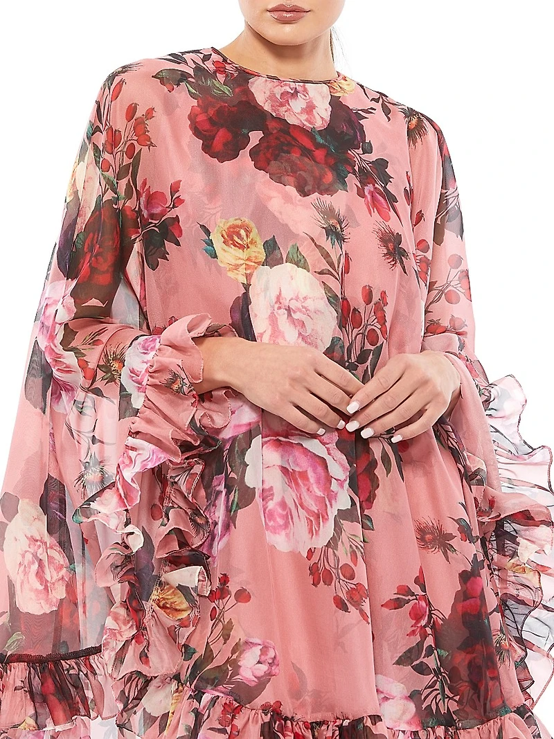 Ieena Floral Ruffle-Embellished Minidress
