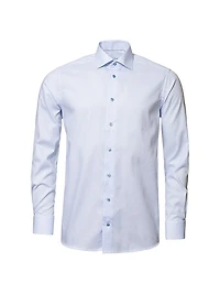 Slim-Fit Textured Solid Shirt