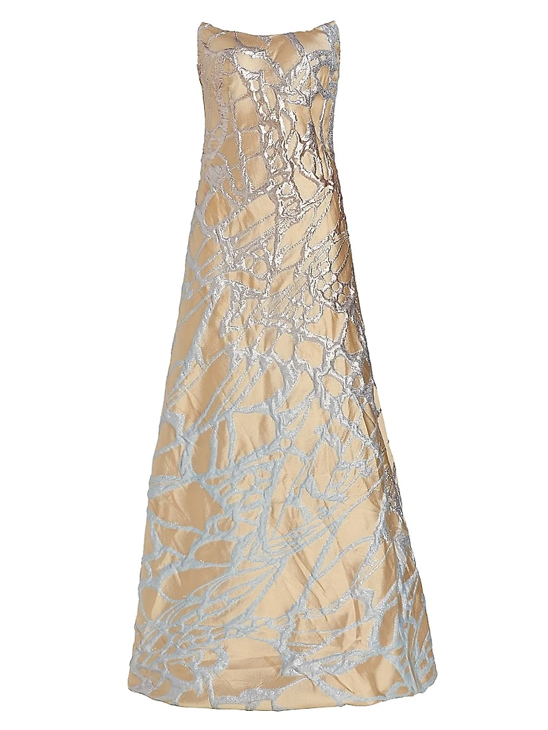 Metallic A-Line Gown