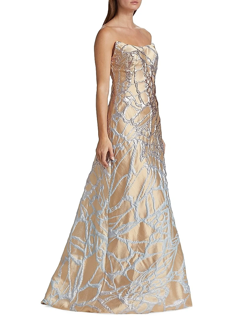 Metallic A-Line Gown