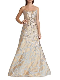 Metallic A-Line Gown