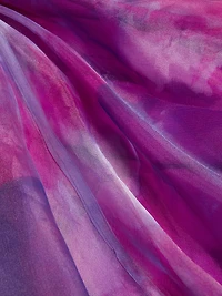 Printed Organza Strapless Gown