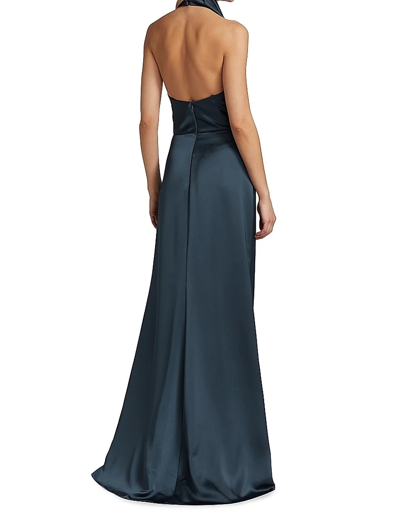 Satin Halter Gown