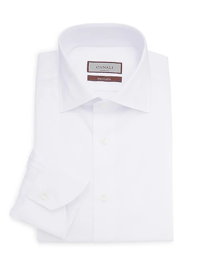 Solid Microtextured Dress Shirt