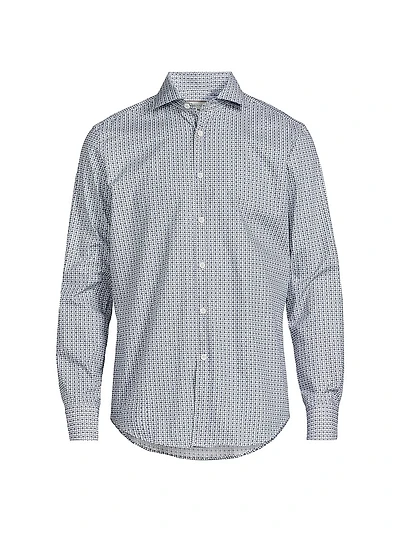 Geometric Print Sport Shirt