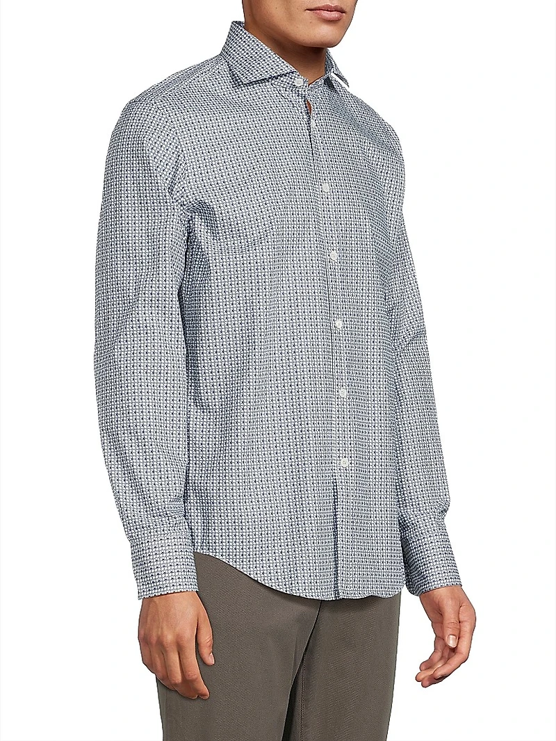 Geometric Print Sport Shirt