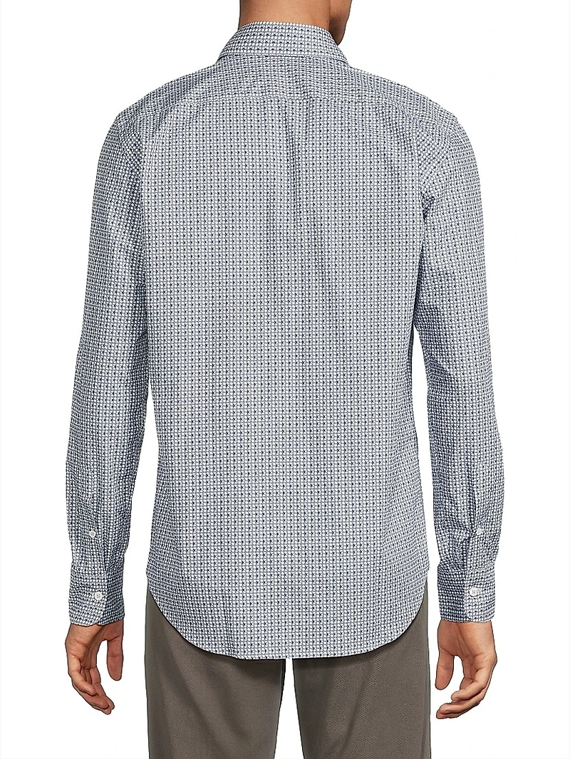 Geometric Print Sport Shirt