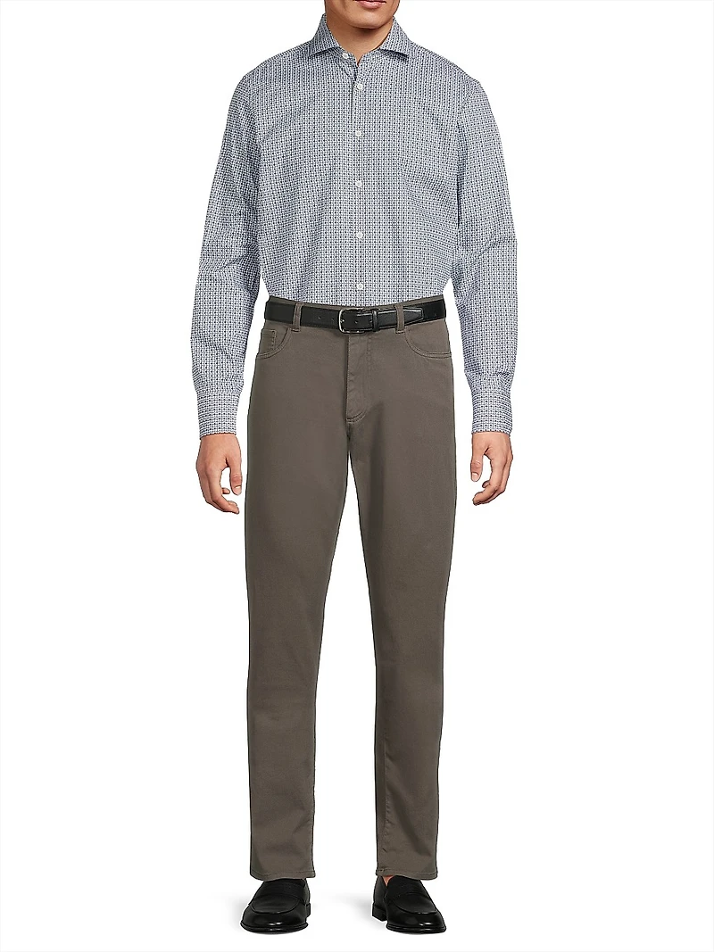 Geometric Print Sport Shirt