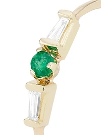 14K Yellow Gold, Emerald & Diamond Ring