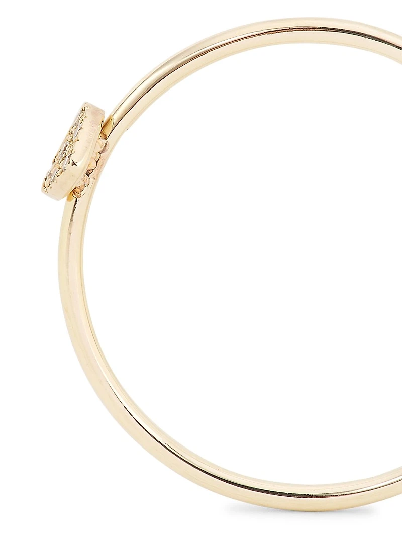 Itty Bitty Symbols 14K Yellow Gold & Diamond Padlock Heart Ring