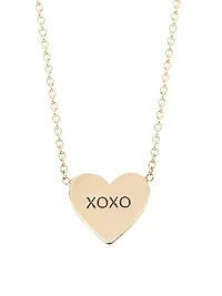 Feel The Love 14K Yellow Gold Candy-Heart Pendant Necklace
