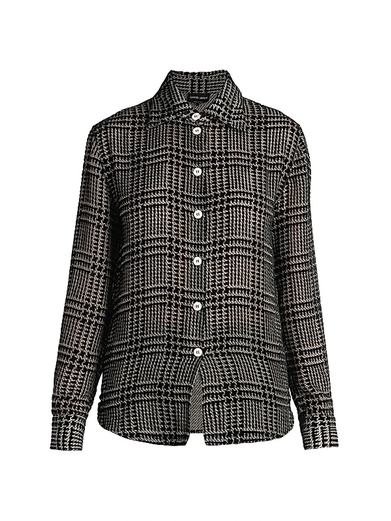 Flocked Herringbone Shirt