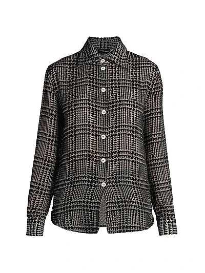 Flocked Herringbone Shirt