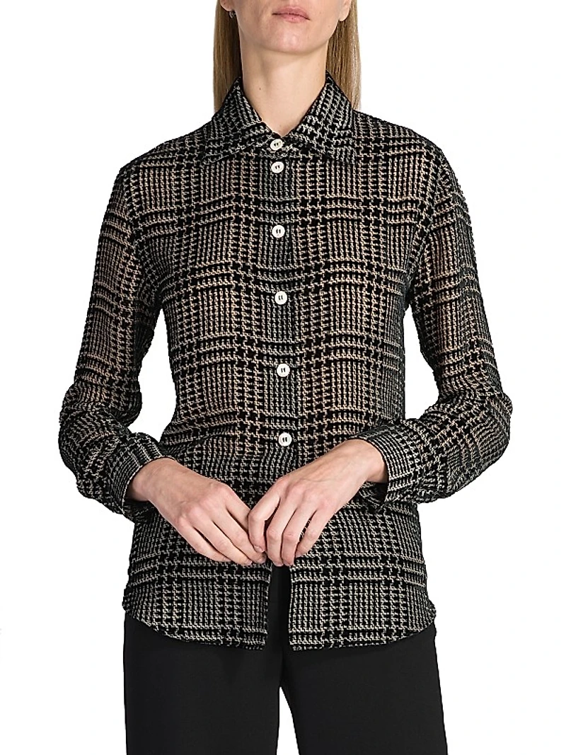 Flocked Herringbone Shirt