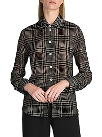 Flocked Herringbone Shirt