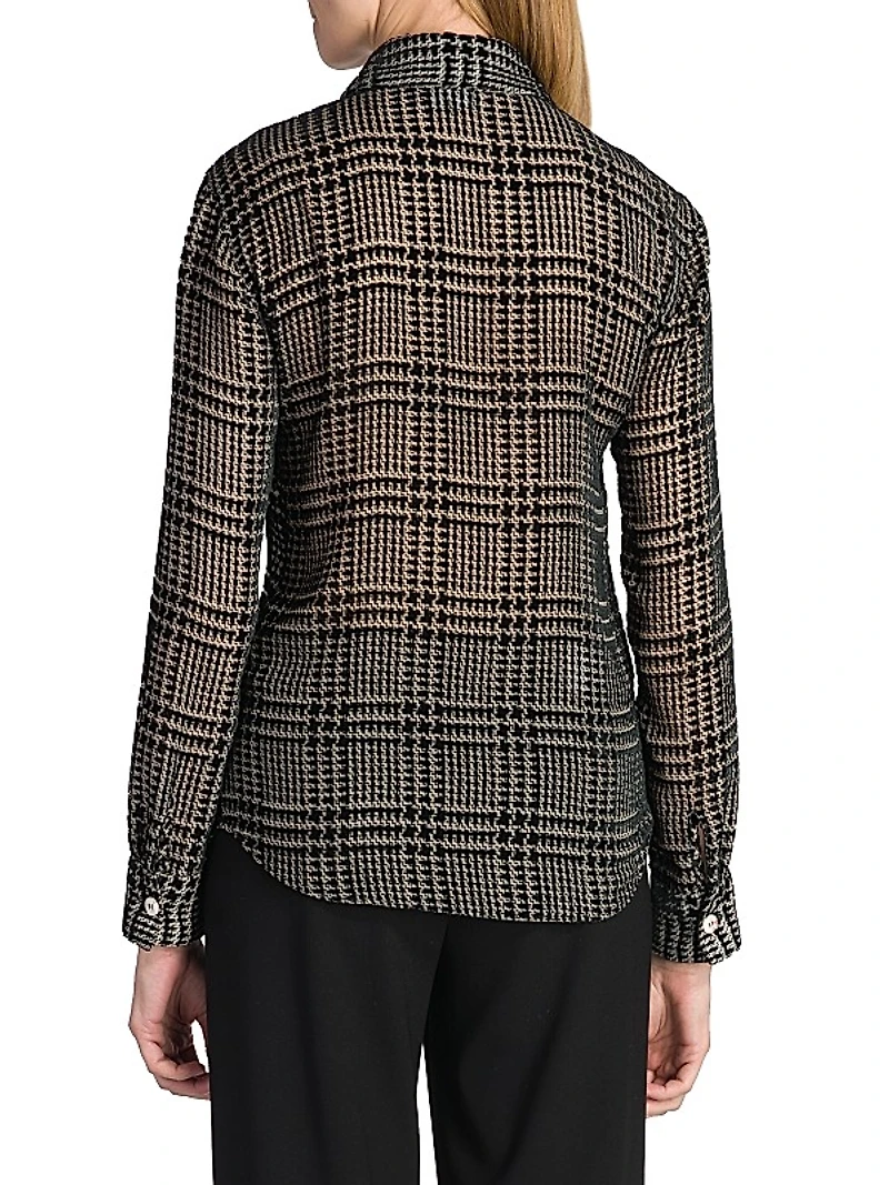 Flocked Herringbone Shirt