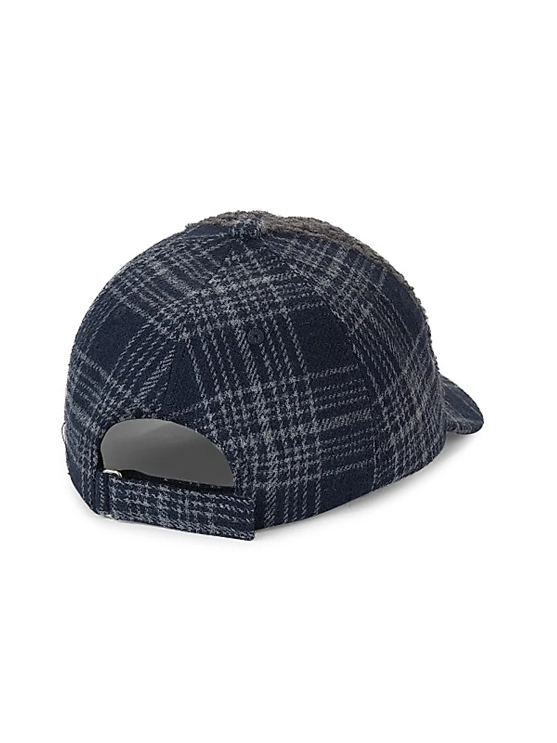 COLLECTION Sherpa Plaid Baseball Hat