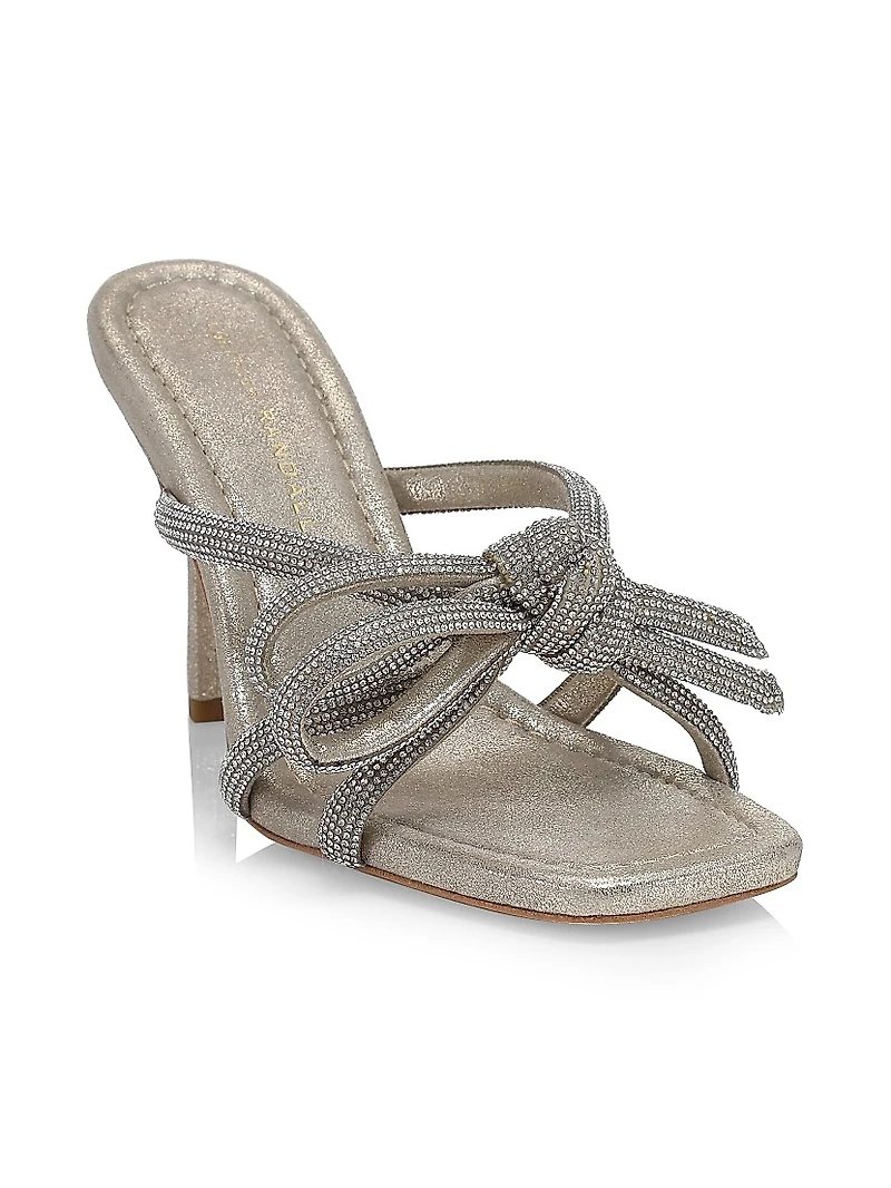 Bow Embellished Suede Mules