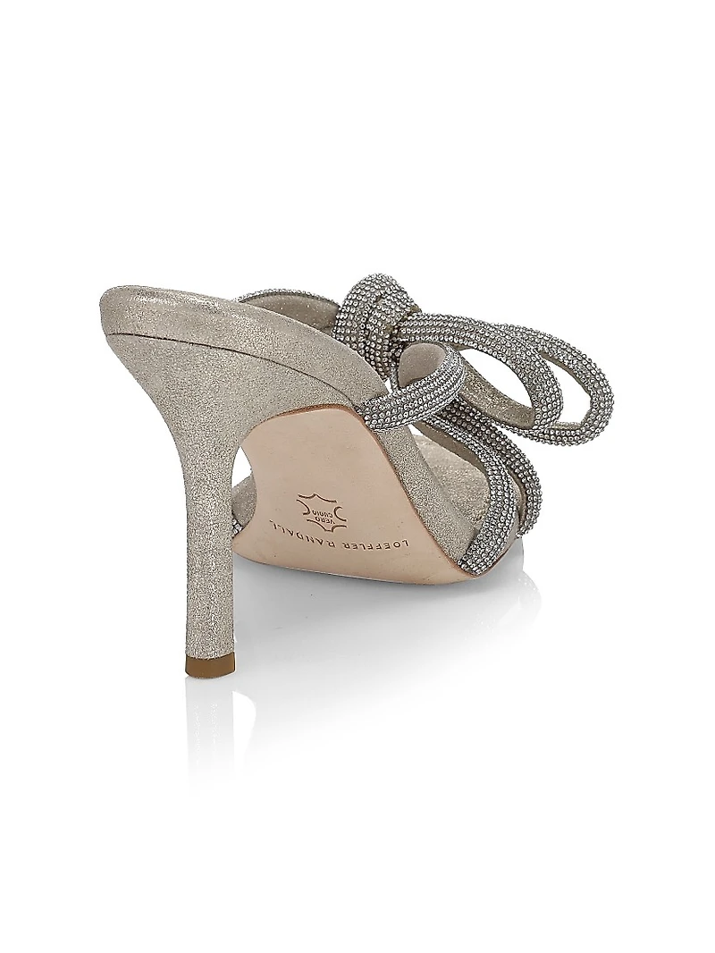 Bow Embellished Suede Mules