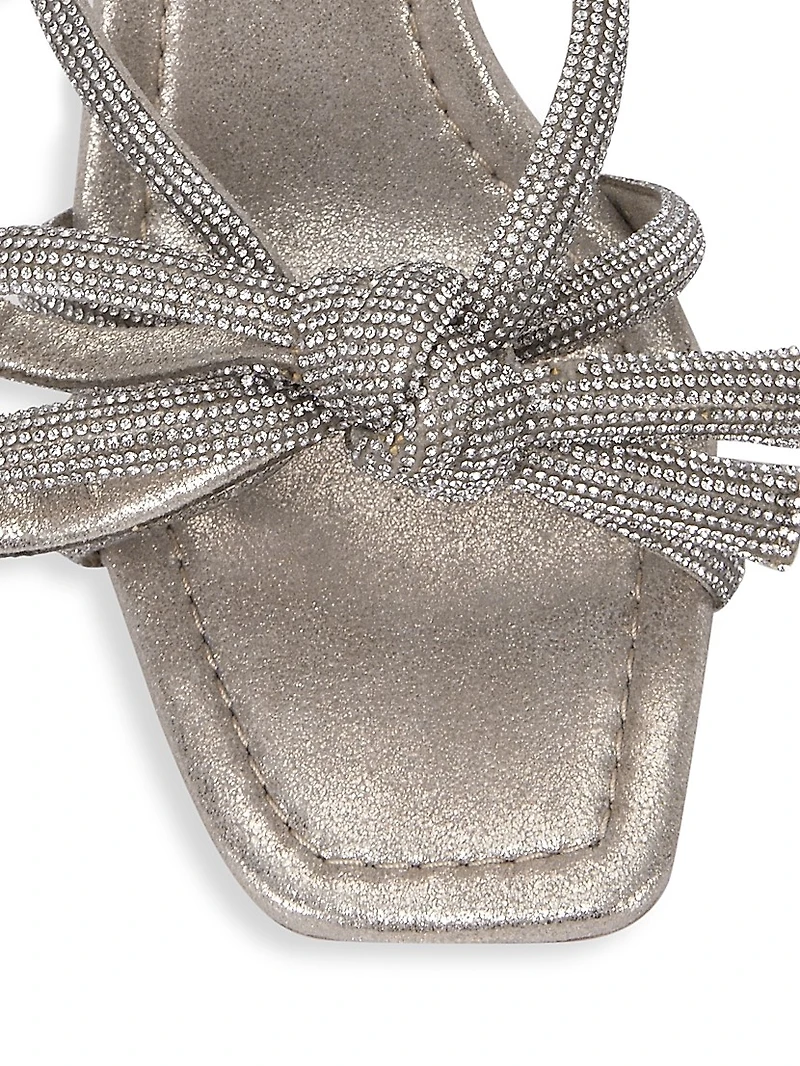 Bow Embellished Suede Mules