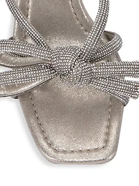 Bow Embellished Suede Mules