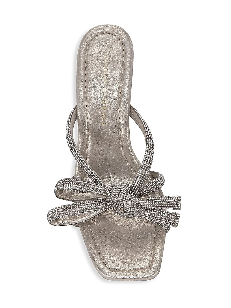 Bow Embellished Suede Mules