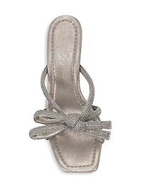 Bow Embellished Suede Mules