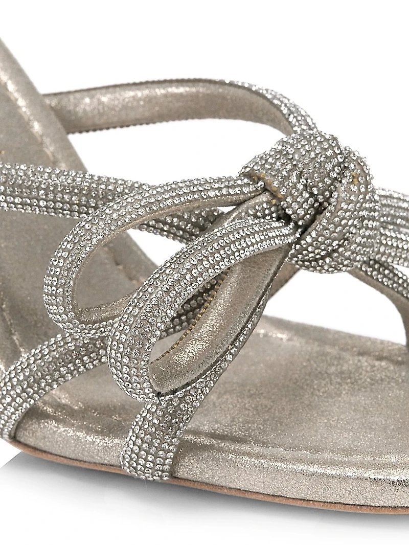 Bow Embellished Suede Mules