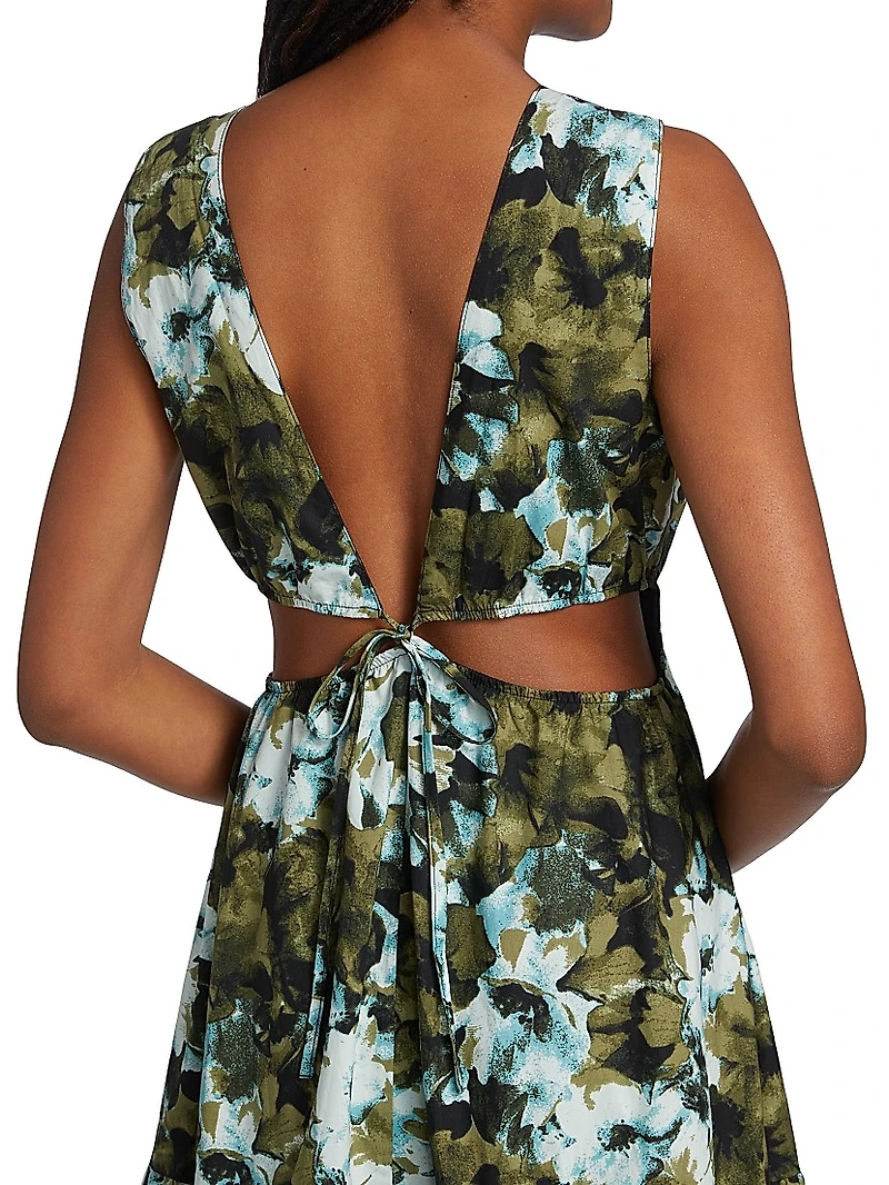 Blishagz Cut-Out Tiered Dress