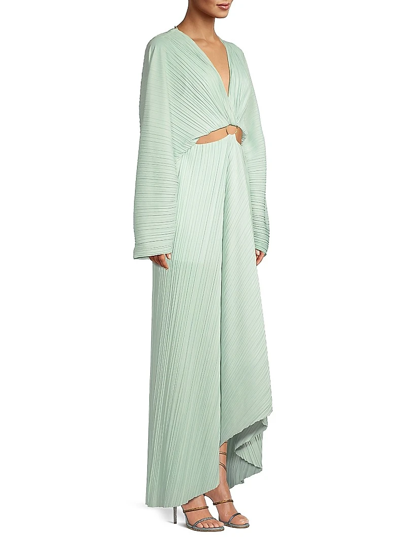 Akila Plissé Cut-Out Maxi Dress