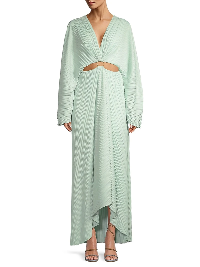 Akila Plissé Cut-Out Maxi Dress
