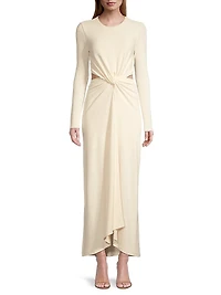 Odelia Twisted Cut-Out Ribbed Maxi Dress
