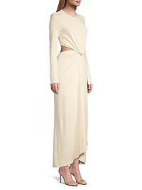 Odelia Twisted Cut-Out Ribbed Maxi Dress