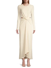 Odelia Twisted Cut-Out Ribbed Maxi Dress