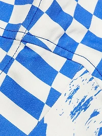 Wave & Check Denim Halterneck Top