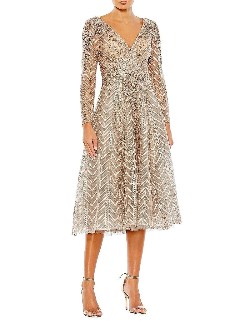 Embellished Fit-&-Flare Dress