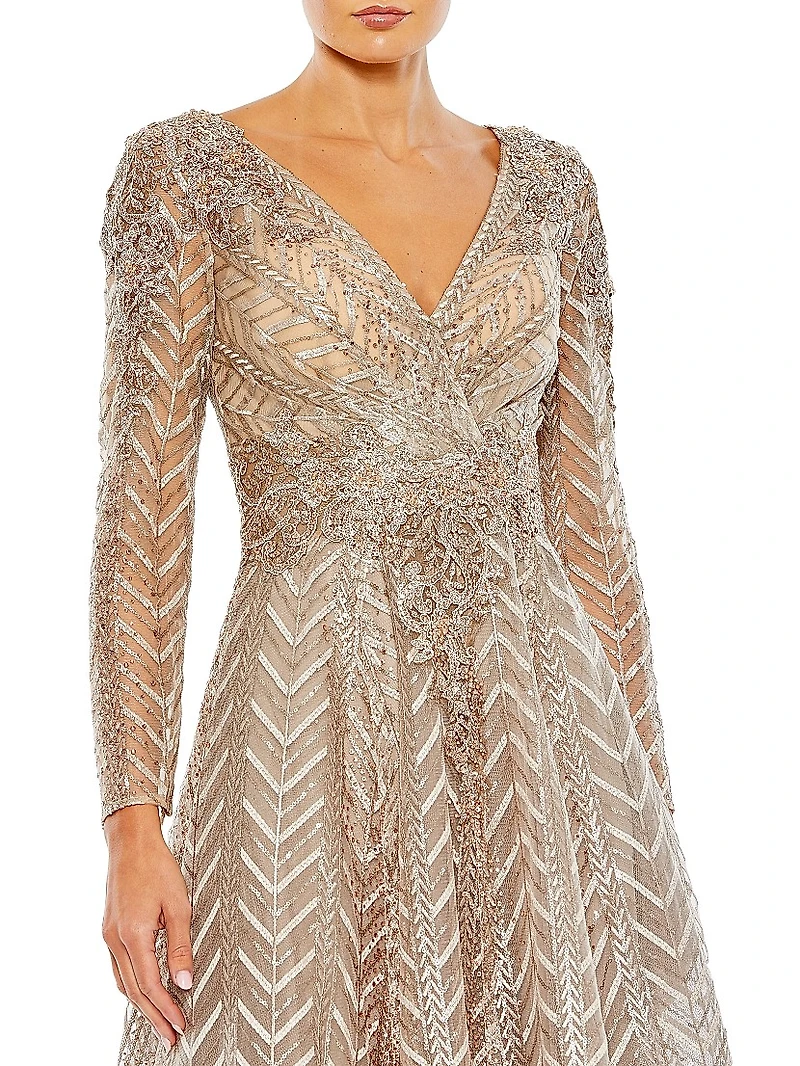 Embellished Fit-&-Flare Dress