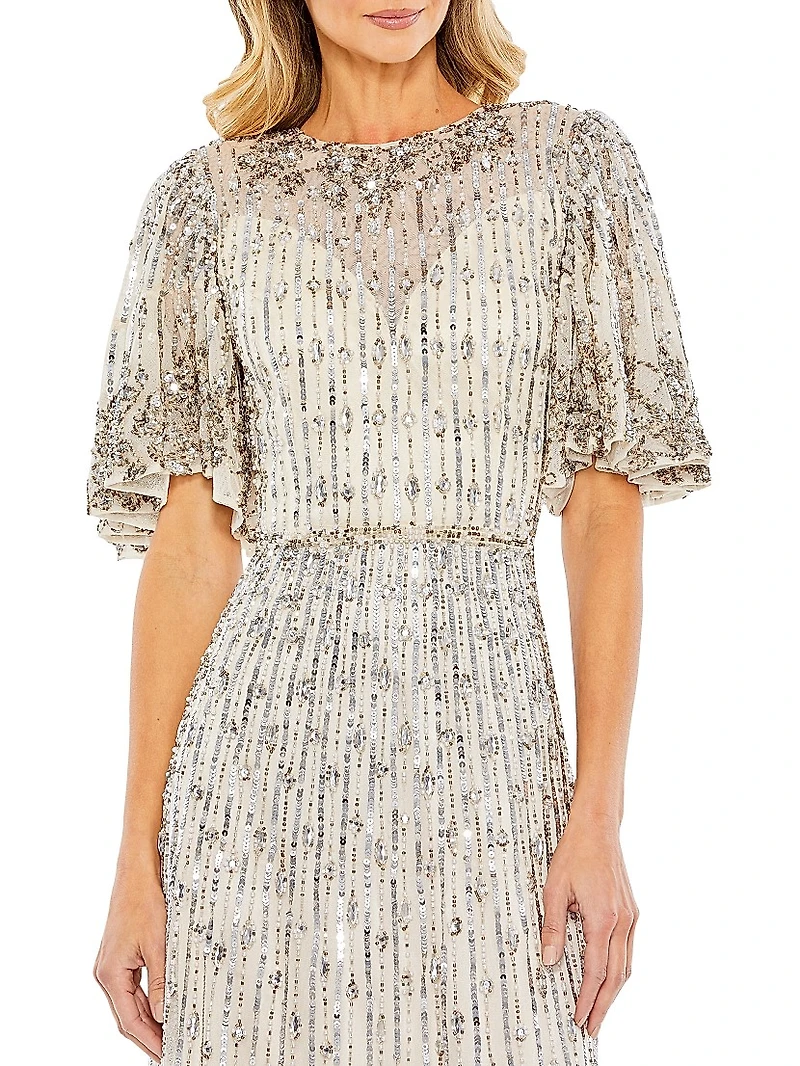 Flounce Sleeve Midi-Dress