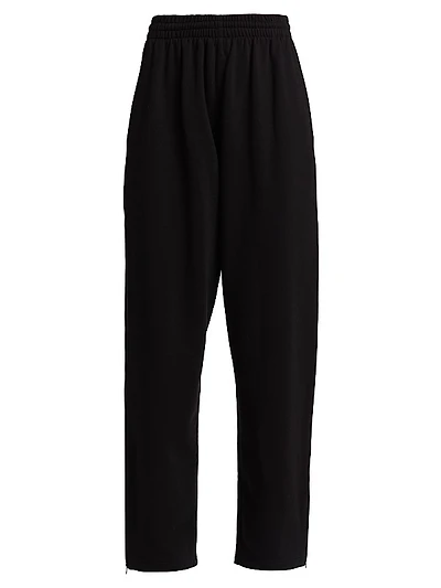 Hailey Bieber Wide-Leg Track Sweatpants