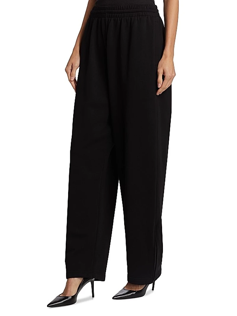 Hailey Bieber Wide-Leg Track Sweatpants