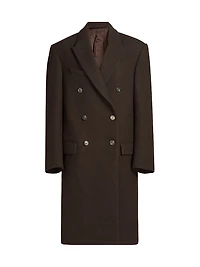 Hailey Bieber Double-Breasted Wool Coat