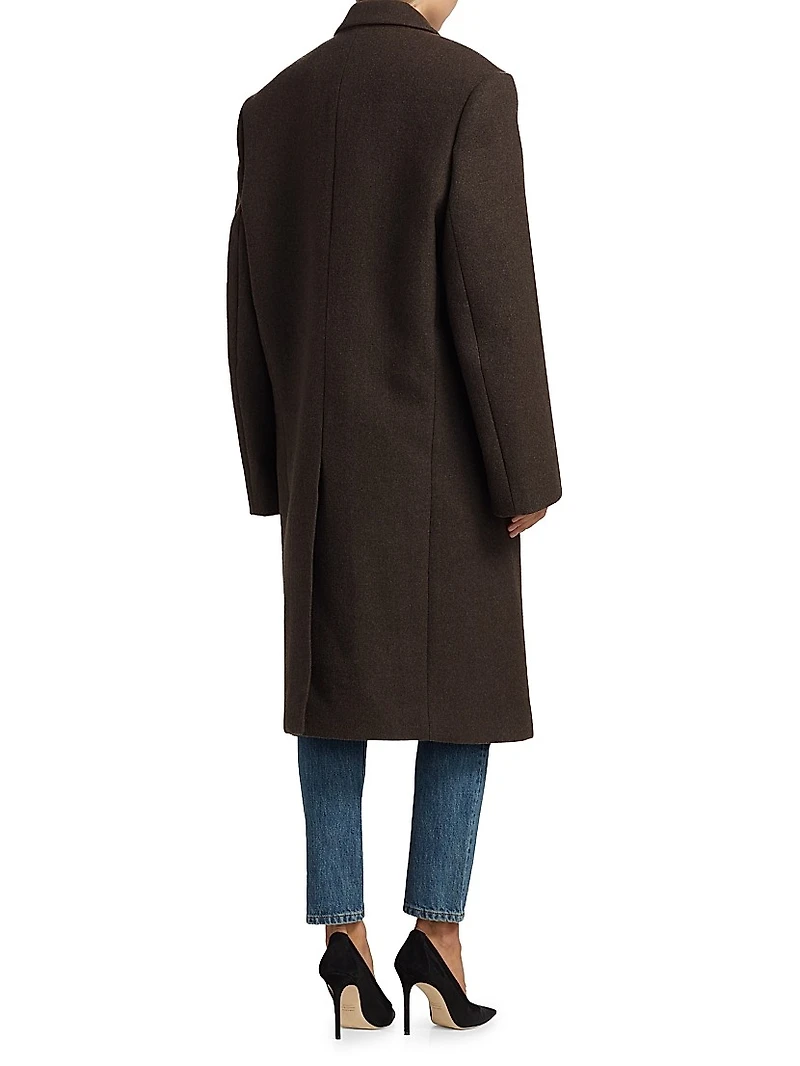 Hailey Bieber Double-Breasted Wool Coat