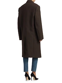 Hailey Bieber Double-Breasted Wool Coat