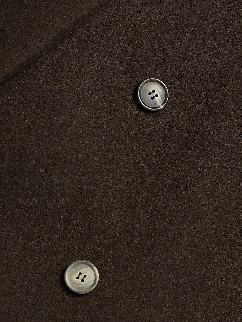 Hailey Bieber Double-Breasted Wool Coat