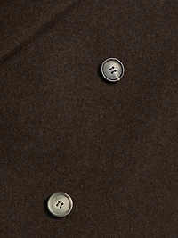 Hailey Bieber Double-Breasted Wool Coat