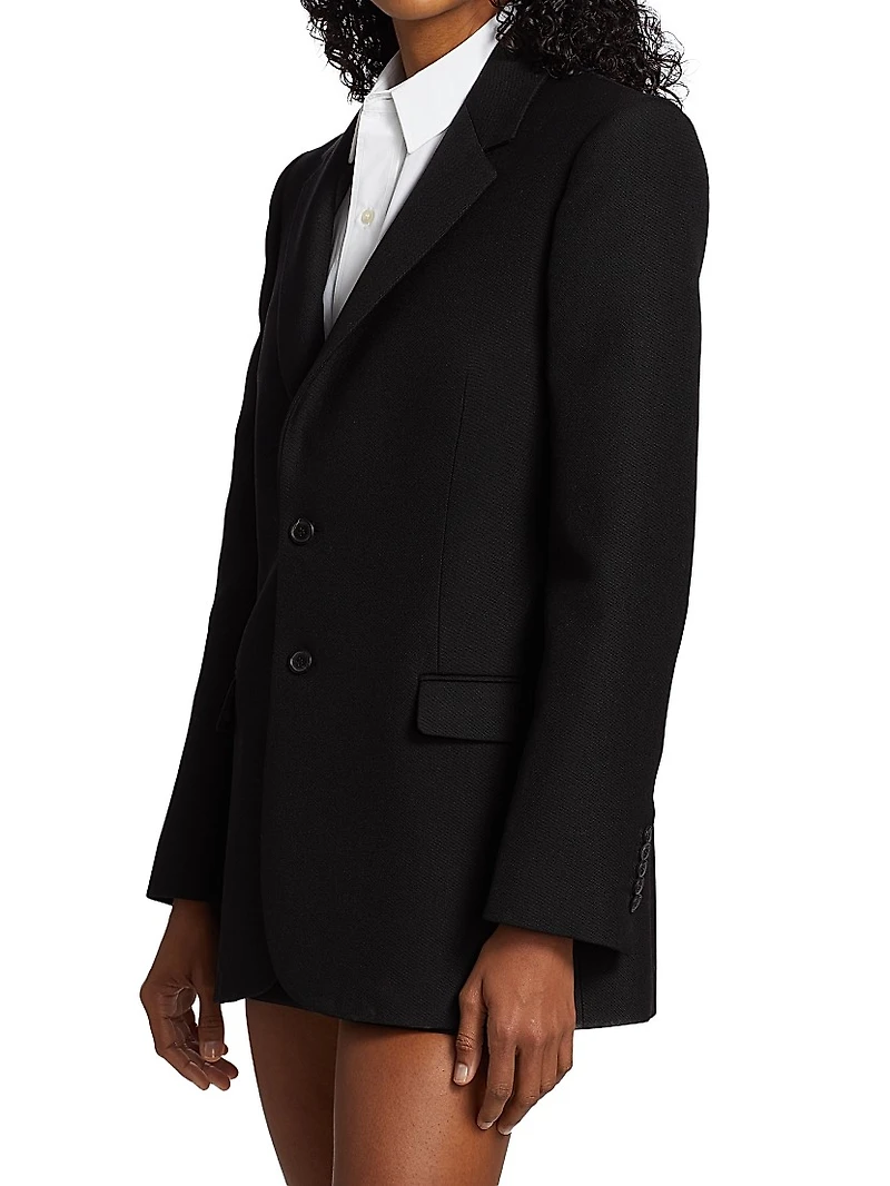 Contour Single-Breasted Wool Blazer