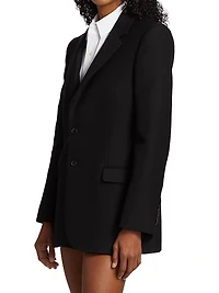 Contour Single-Breasted Wool Blazer