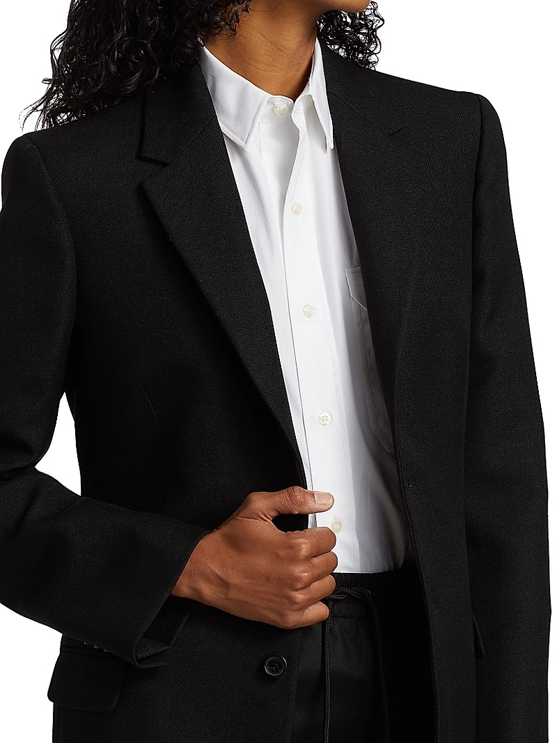Contour Single-Breasted Wool Blazer